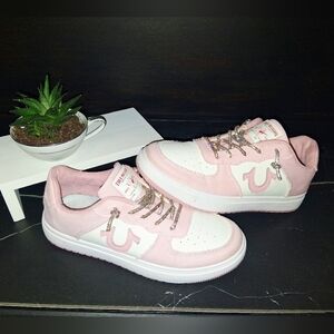 True Religion Pink and White Athletic Shoes